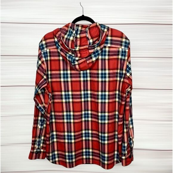 Brooks Brothers Red Fleece Hooded
Button Down Shirt Cotton Flannel Red Plaid M - Picture 8 of 13